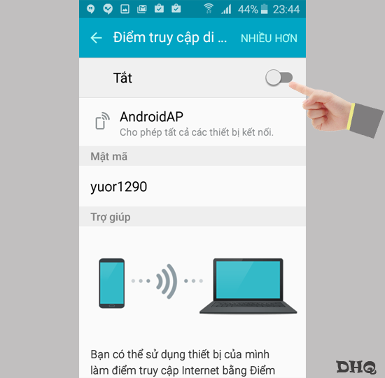 Bạn chọn bật lên